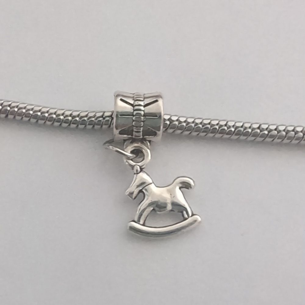 Silver Rocking Horse Dangle‎ Charm for Pandora Style Bracelet